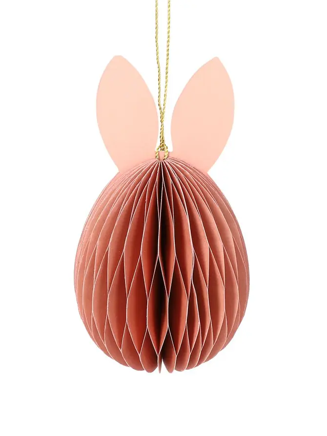 Zawieszka wielkanocna GALLA papierowe jajko z uszami różowe 15 cm