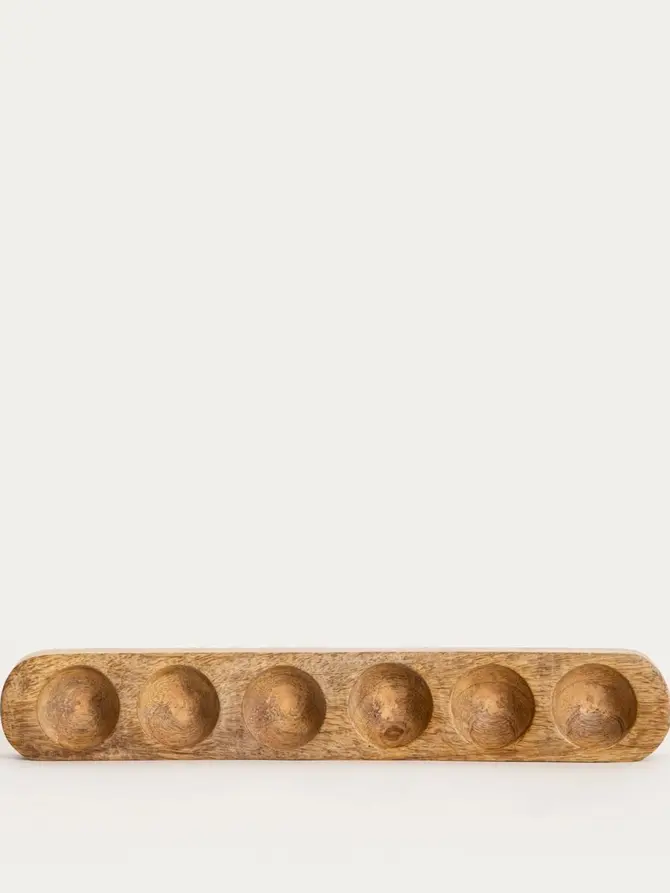Patera REGO drewniana na jajka 5x31 cm