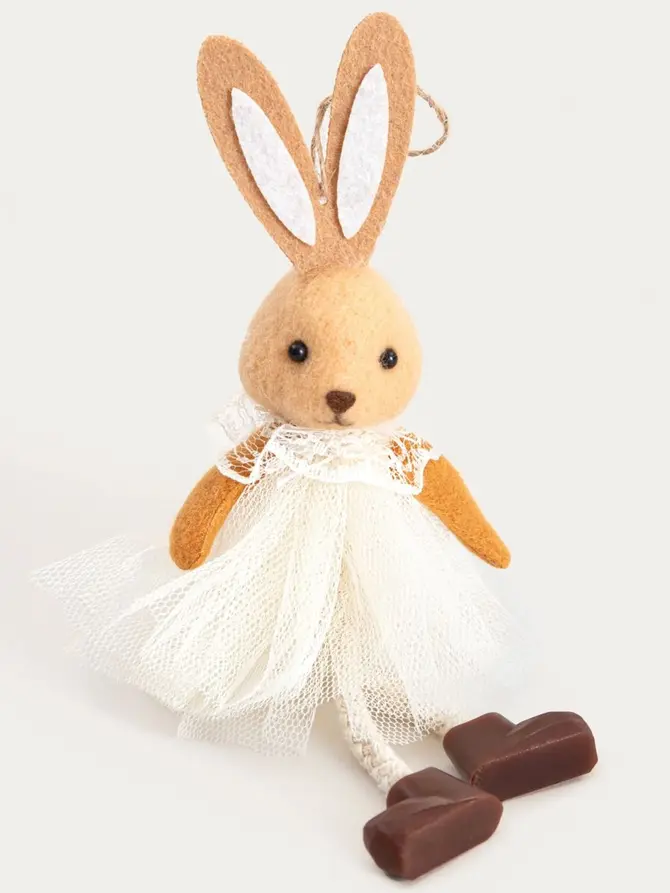 Zestaw zawieszek BALLERINA zajączki w sukienkach beżowe 2 szt.
