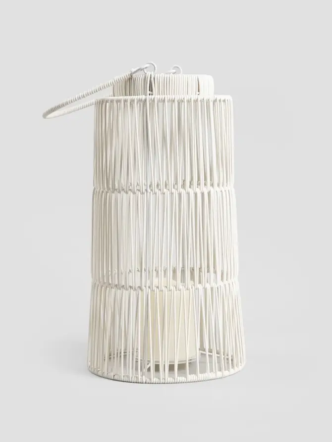 Lampion ogrodowy MODERN HAMPTONS ze świecą LED 20.5x38 cm