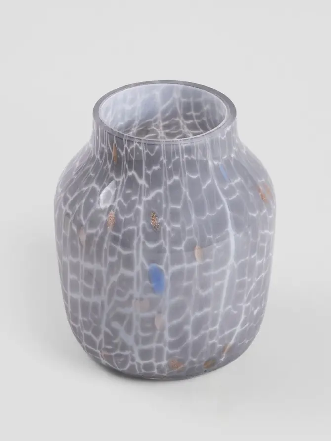 Wazon BREEZE szklany szary 16x19 cm
