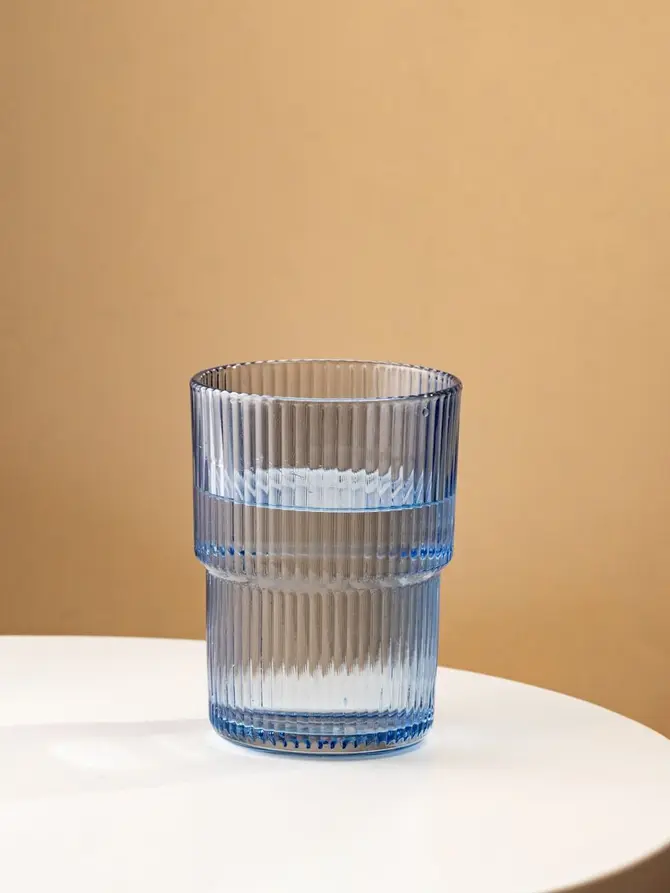 Szklanka LYNN ryflowana niebieska 0,43 l