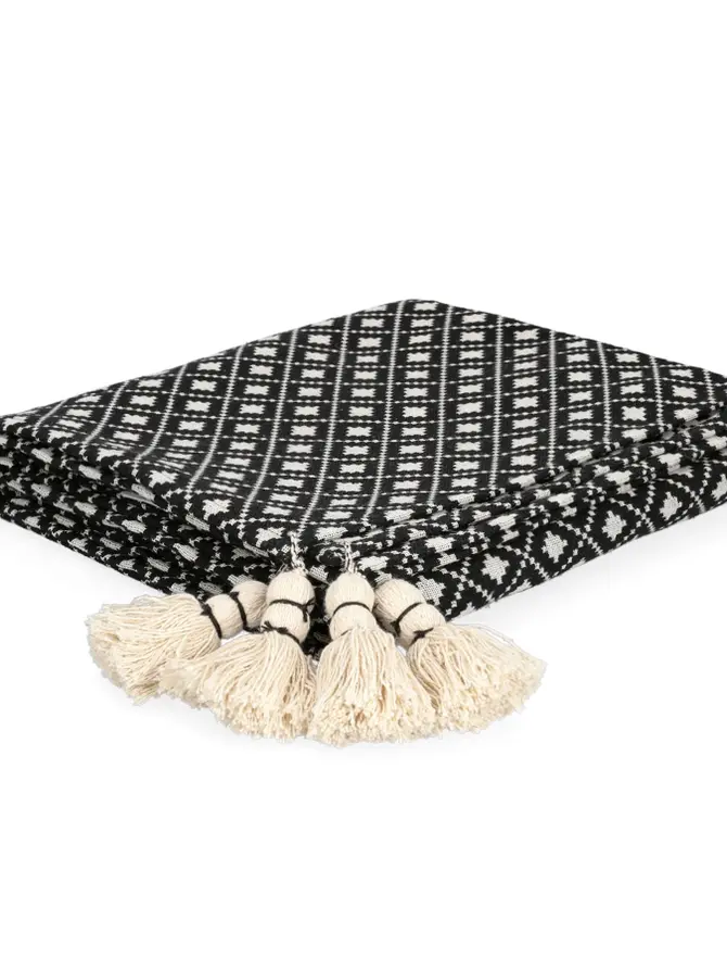 Pled z frędzlami czarny ETNIK 130x170 cm SS20 956823