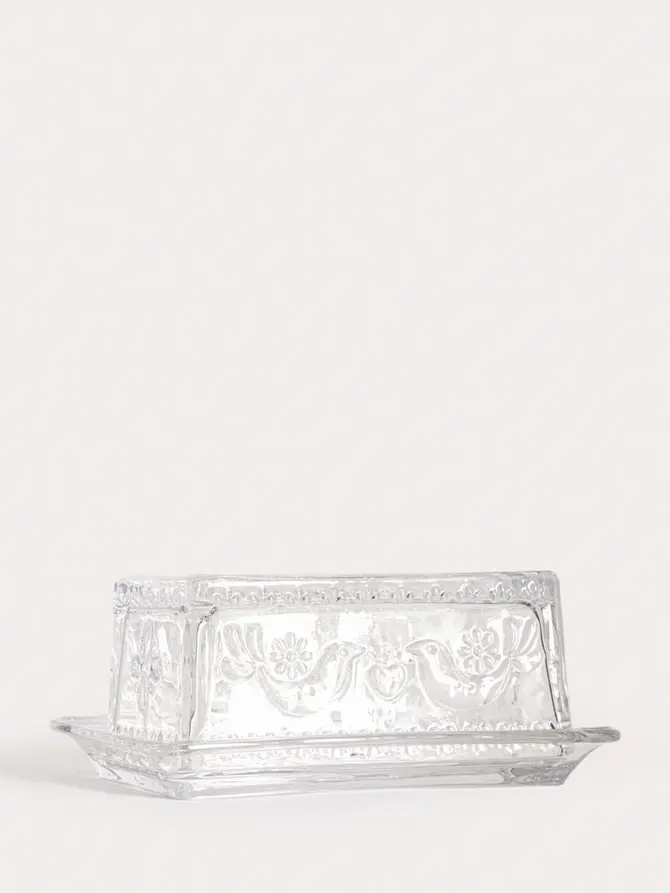 Maselniczka CRESTON szklana z motywem ptaków 17,5x7 cm