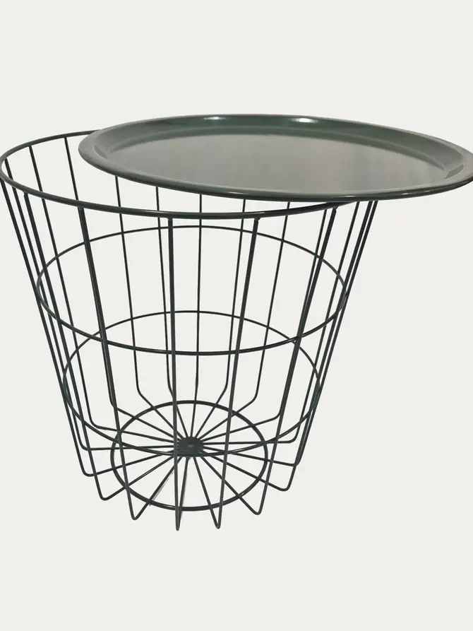 Stolik SCANDI oliwkowy z oliwkowym blatem 41x41 cm