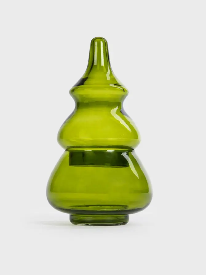 Choinka RIMMI szklana zielona 20x10 cm