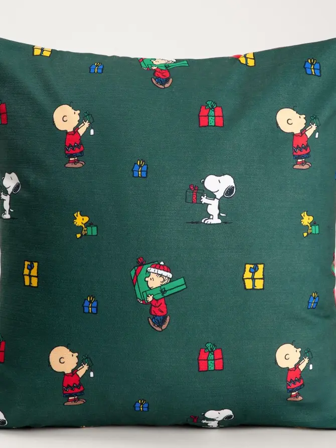 Poszewka SNOOPY czerwona ze świątecznym wzorem SNOOPY 45x45 cm