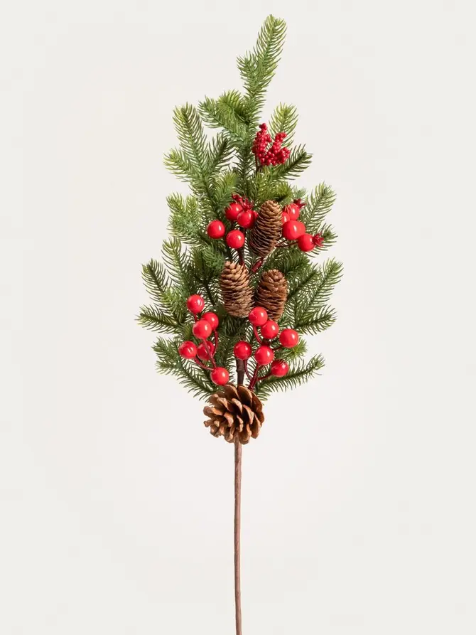 Gałązka sztuczna MERILL jodła z kuleczkami 70 cm