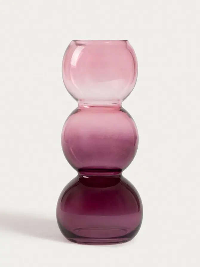 Wazon VAZIA szklany ombre bordowy 11x25,5 cm