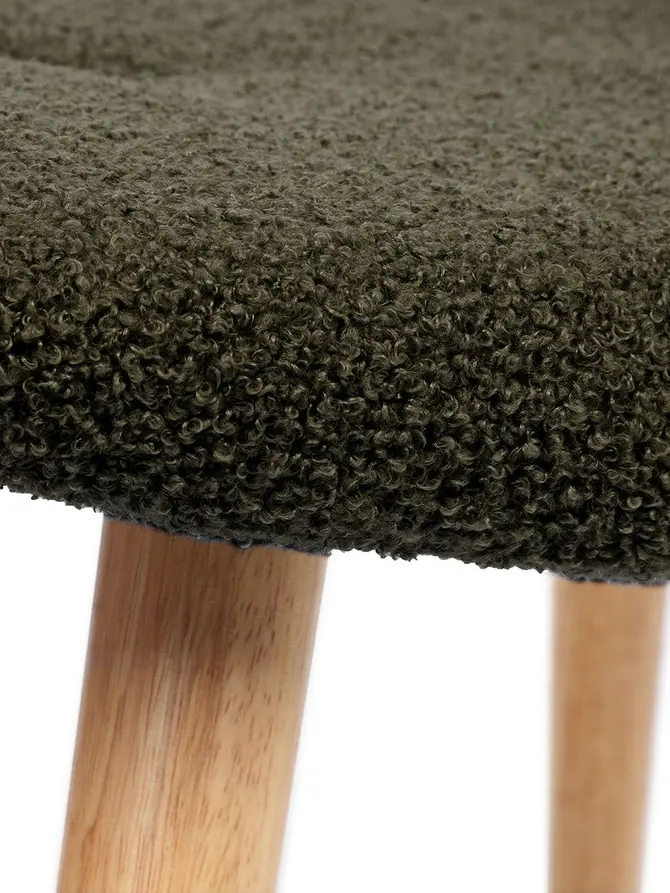 Podnóżek MOSS TEDDY BOUCLE w tkaninie TEDDY zielony 61x41x38 cm