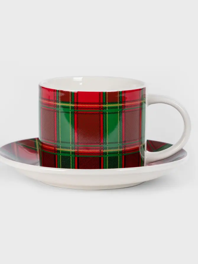 Filiżanka ze spodkiem TARTAN 