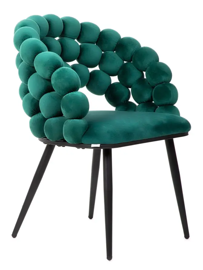 Krzesło BUBBLE welurowe zielone 57,5x61x81,7cm