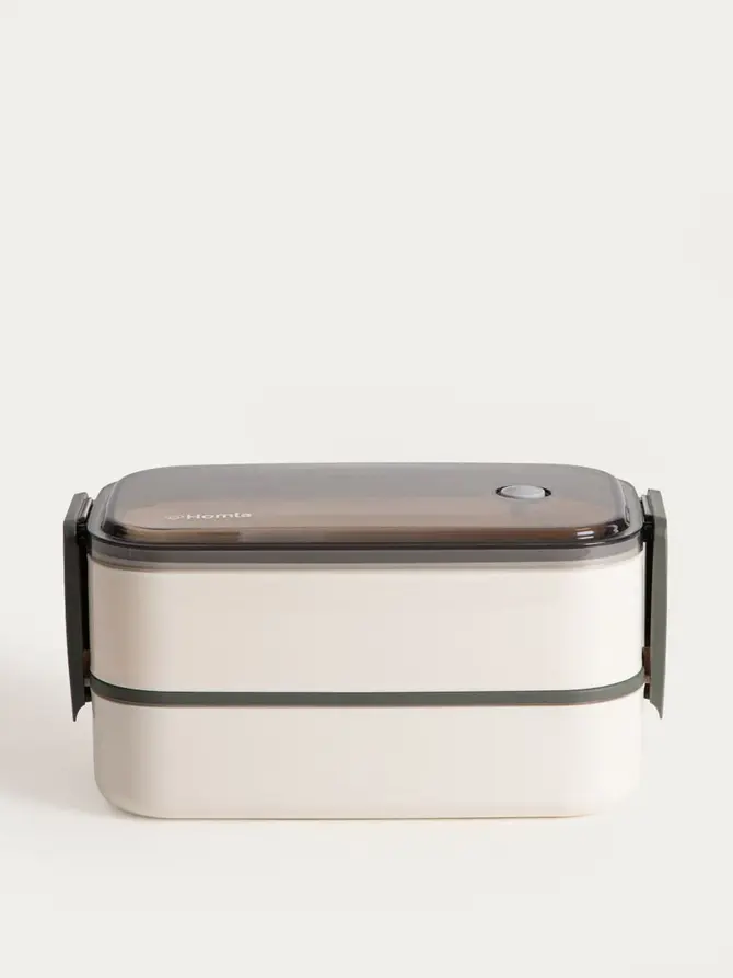 Lunchbox LUNARE śmietankowy piętrowy 1,4 l