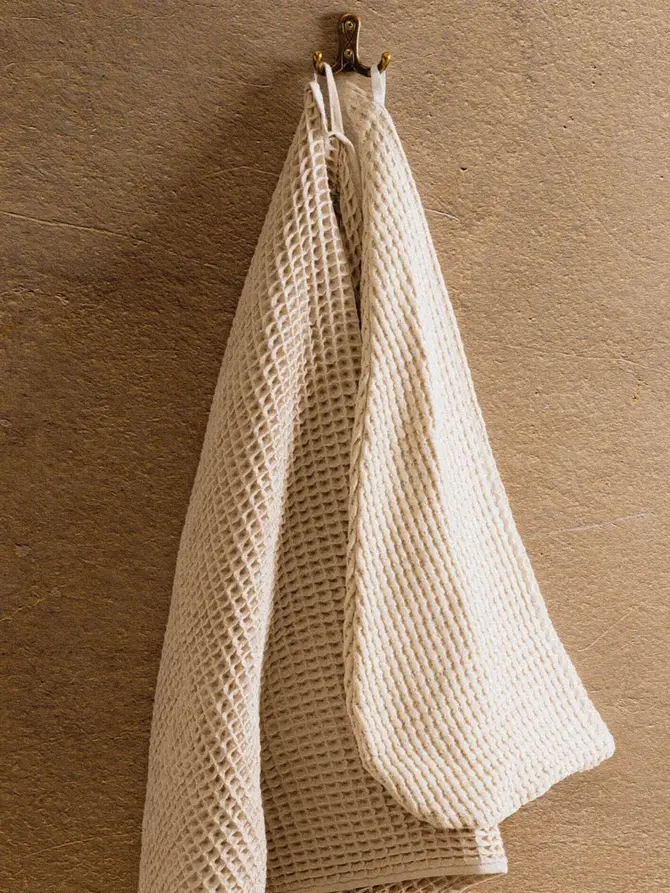 Turban VAFFEL Bawełniany beżowy 25x75 cm