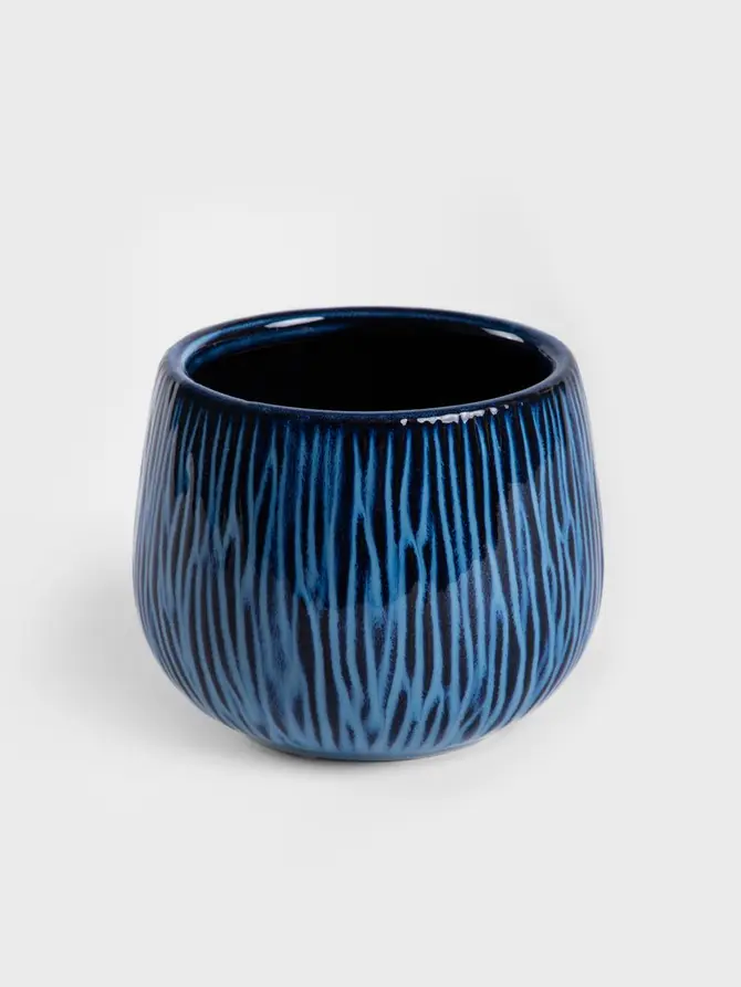 Osłonka na doniczkę OASIS granatowa 16,5x16,5x13 cm