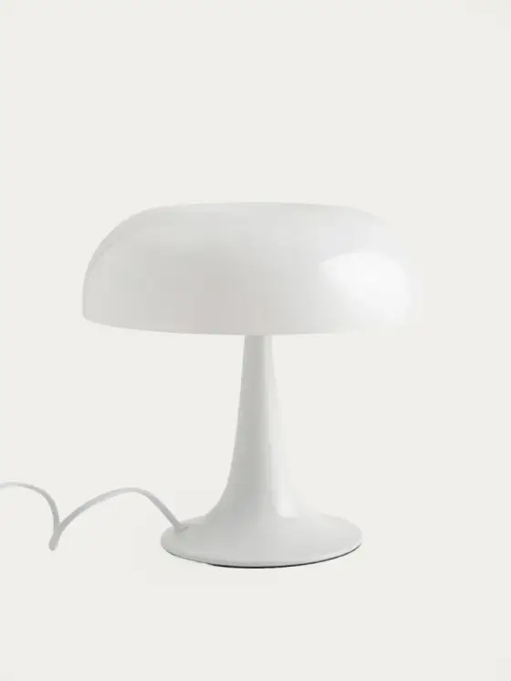 Lampka stołowa CELESTE grzybek retro biała 25,5x25,5x25 cm