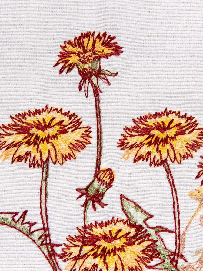 Bieżnik MEADOW FLOWERS z haftowanymi mleczami 40x160