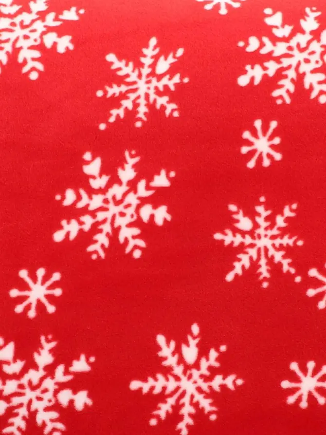 Koc SNOFLOCK w śnieżynki czerwony 150x200 cm