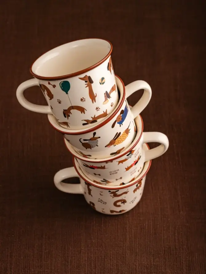 Kubek BOOP porcelanowy w jamniki z piłką 0,3 l