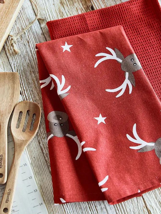 Zestaw ścierek kuchennych REINDEER w renifery 2*45x65 cm