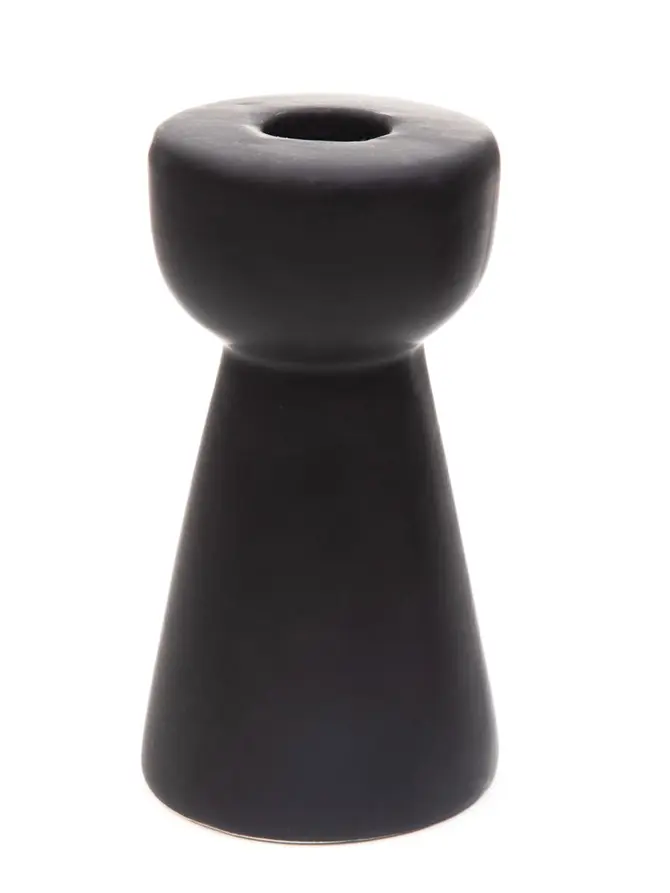 Świecznik TINA ceramiczny czarny 10x9,3 cm