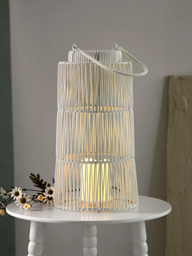 Lampion ogrodowy MODERN HAMPTONS ze świecą LED 20.5x38 cm