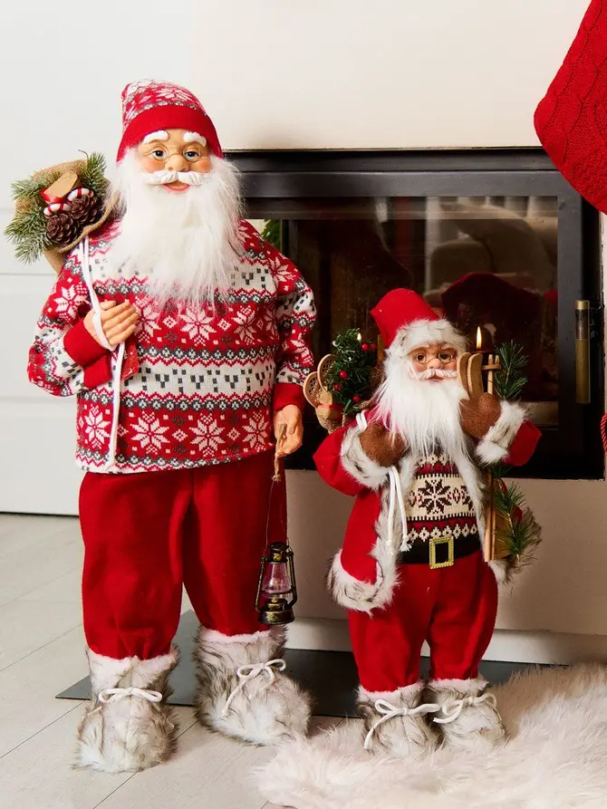 Skrzat CLAUSE Mikołaj duży w sweterku świątecznym 90 cm