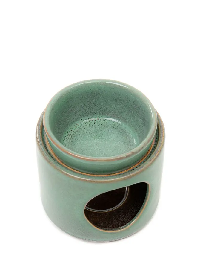 Kominek SOLETO ceramiczny zielony 9,4x9,6 cm