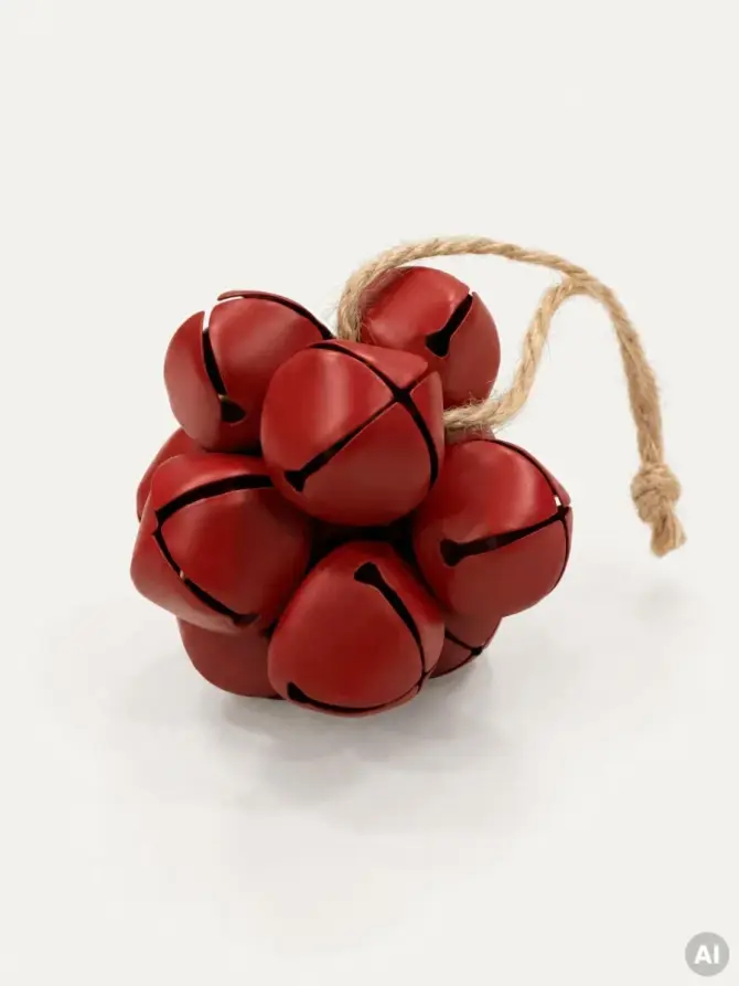 Zawieszka BEELO kula z metalowych dzwonków czerwona 8 cm