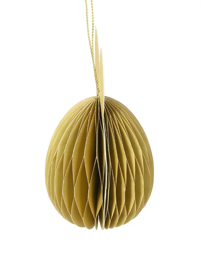 Zawieszka wielkanocna GALLA papierowa jajko z uszami żółte 15 cm