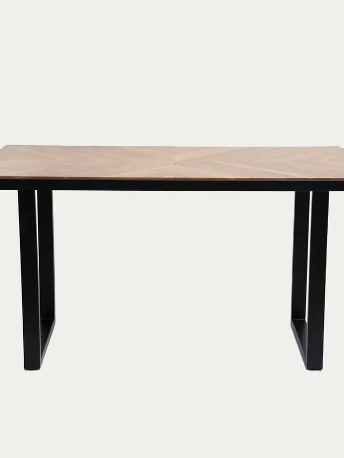 Stół NATTMAL lite drewno akacji + metal 160x80x76 cm