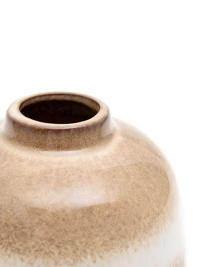Wazon SOLETO ceramiczny beżowy 14,7x14,7x15 cm