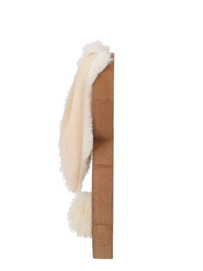 Dekoracja ESSON królik drewniany z pluszowymi uszami 15 cm