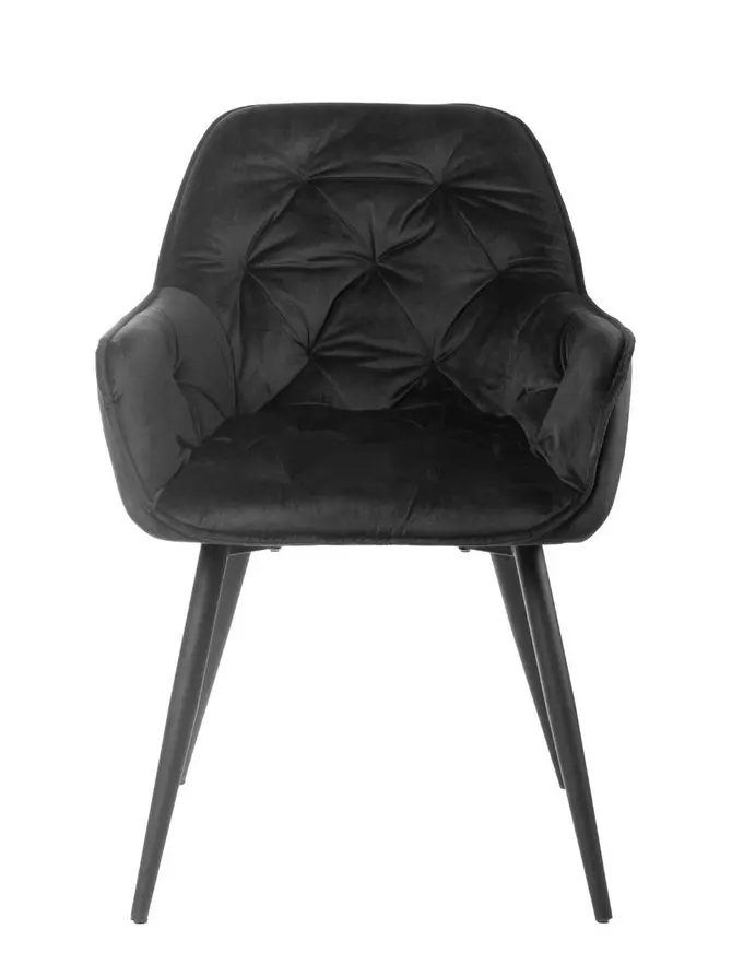 Krzesło FLOSSI welurowe czarne 57x63x84 cm