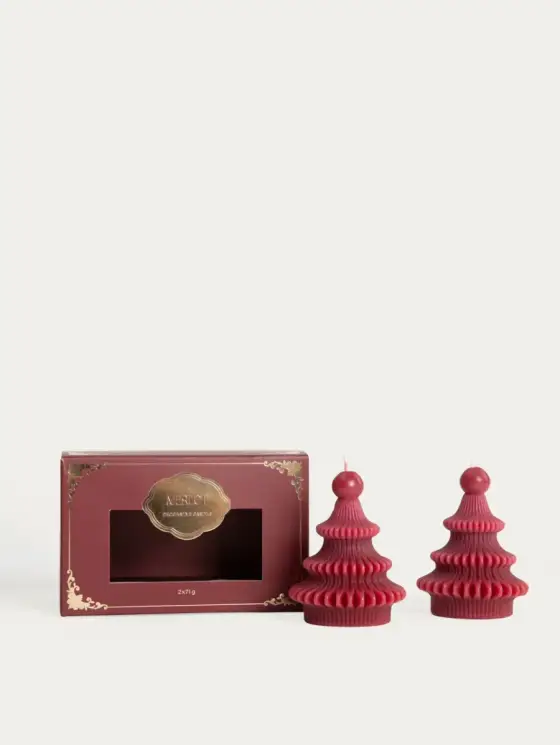 Świece dekoracyjne FESTIVE CHEER Merlot 2 szt.