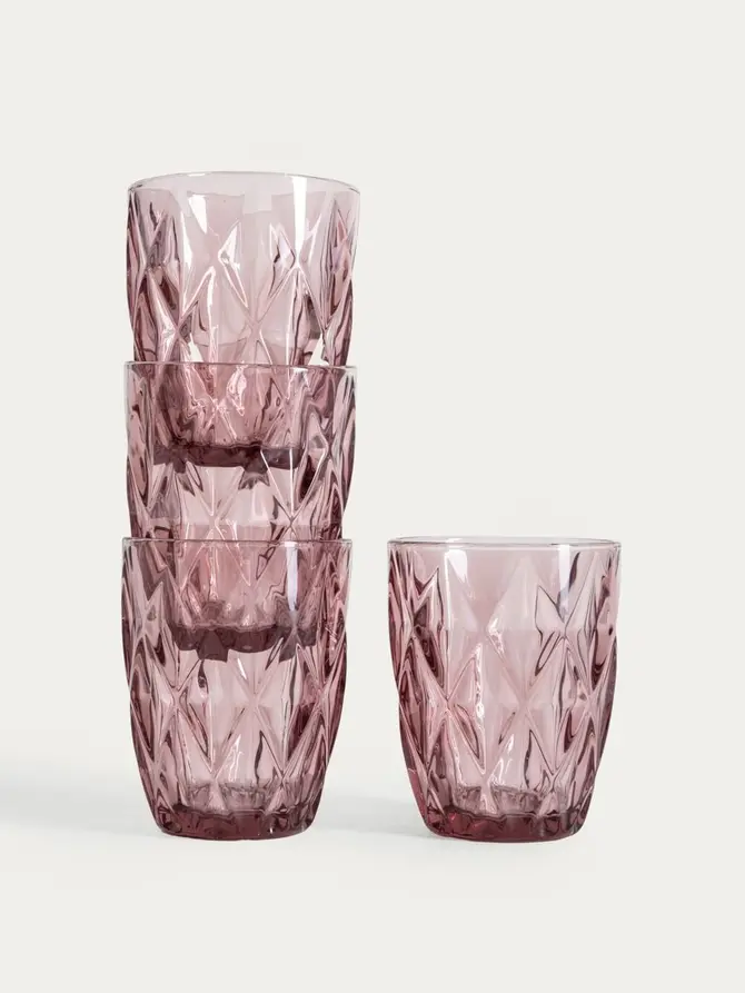 Zestaw szklanek LUNO różowych 4 szt. 280ml