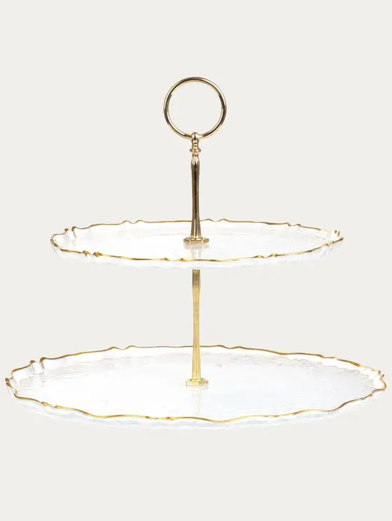 Patera LISALA dwupoziomowa transparentna 21 cm, 28 cm