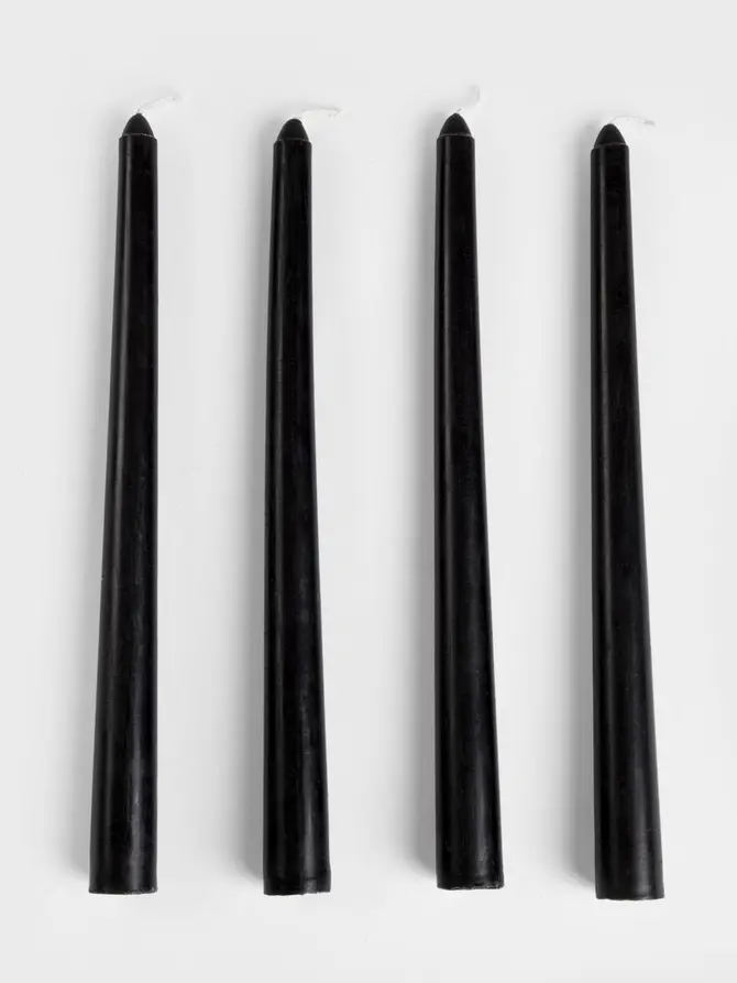 Świece stołowe TABLE CANDLES gładkie czarne 4 x 52 g
