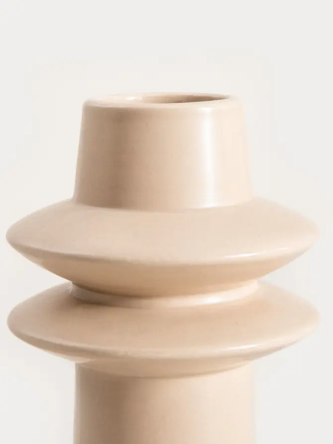 Wazon SONLUNE ceramiczny beżowy 22x12,7 cm