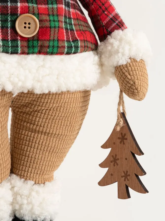 Skrzat TARTAN stojący miś w czapce pilotce 68 cm