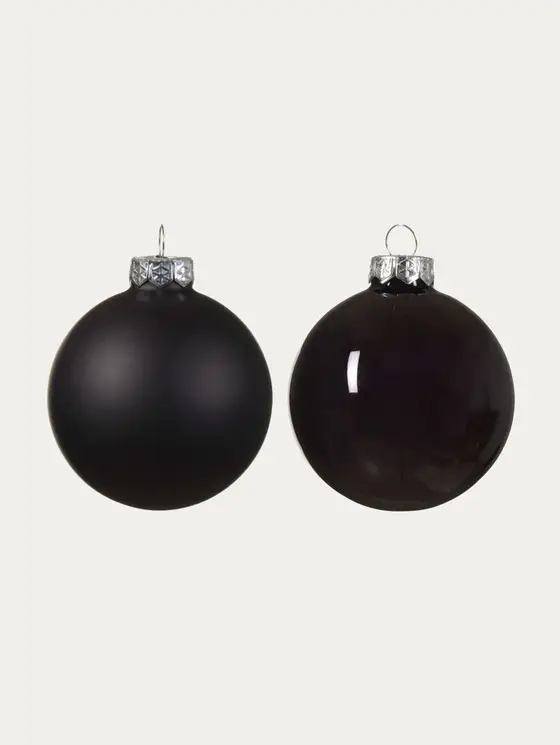 Zestaw bombek DECORIS czarne, 8 szt. 7 cm