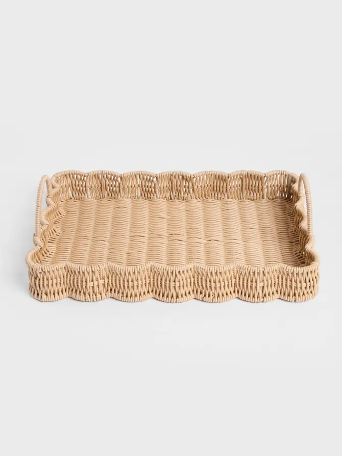 Taca dekoracyjna COBELS pleciona naturalna 42x28x5,5 cm