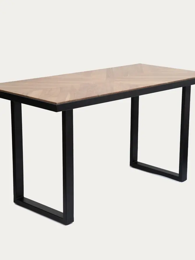 Stół NATTMAL lite drewno akacji + metal 160x80x76 cm