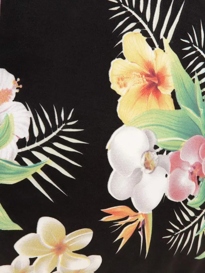 Pościel TROPICAL z mikrofibry czarna z motywem kwiatowym 200x220 cm