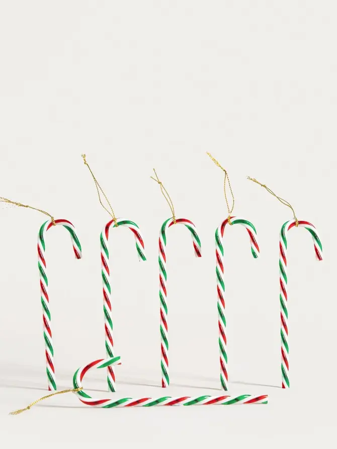 Zestaw zawieszek TWINKLE laski czerwono-zielone 6 szt. 14,5 cm