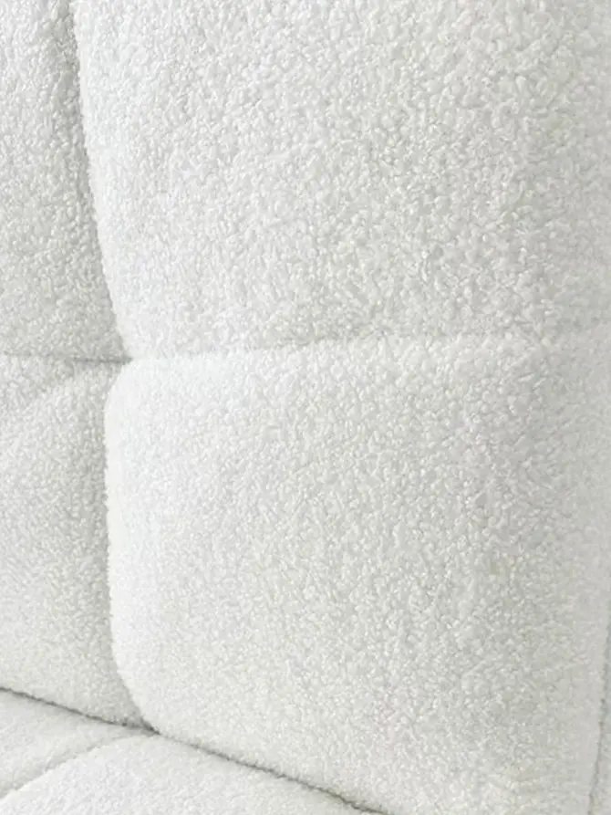 Fotel NELOX w tkaninie TEDDY BOUCLE ecru 63x69x73 cm