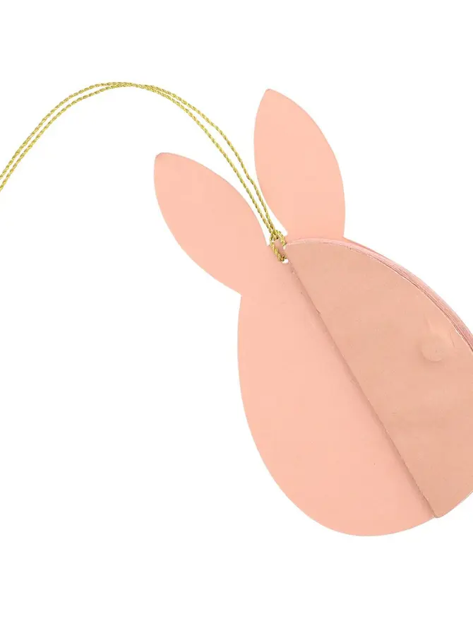 Zawieszka wielkanocna GALLA papierowe jajko z uszami różowe 15 cm