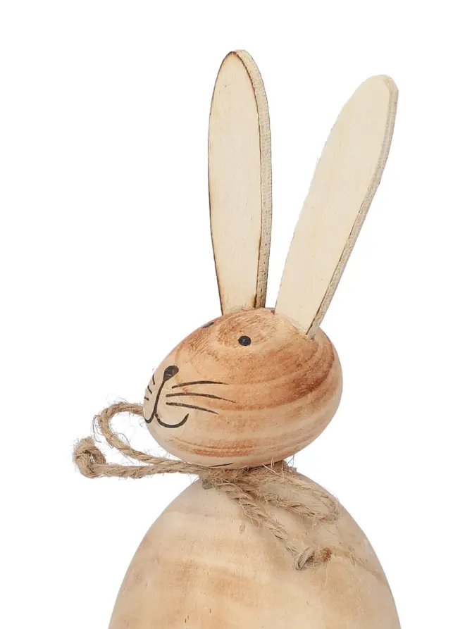 Królik OLI drewniany różowy 18 cm