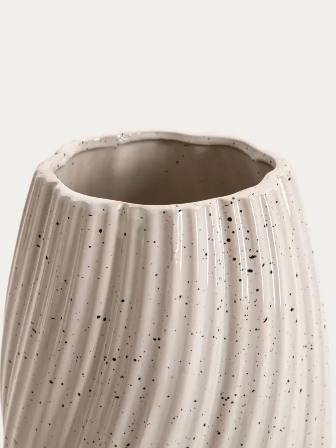 Wazon NARIO ceramiczny zakręcony w drobne kropeczki 14x14x24,5cm