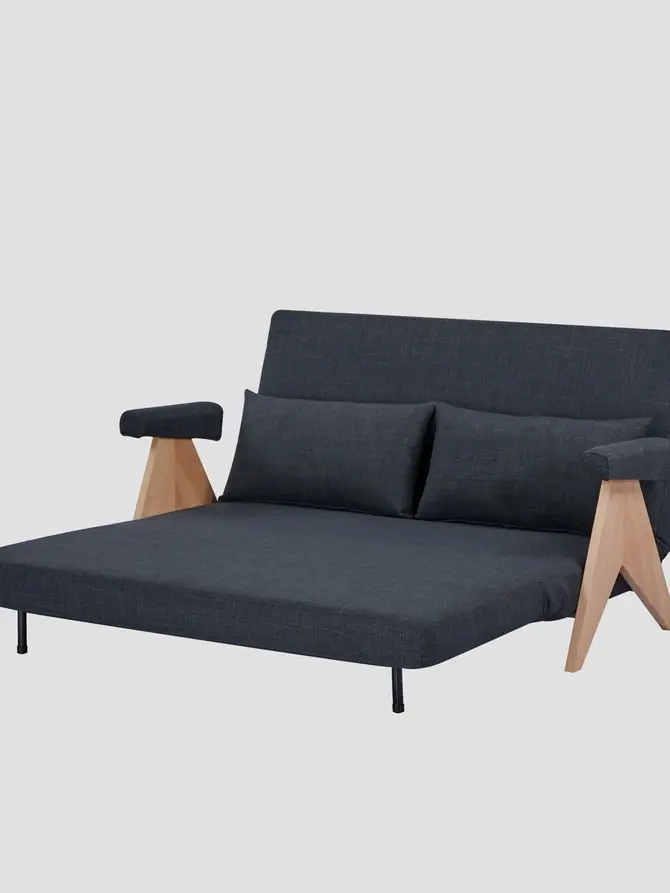 Sofa CALORE 2-osobowa, z funkcją spania ciemnoszara 157x90x82 cm